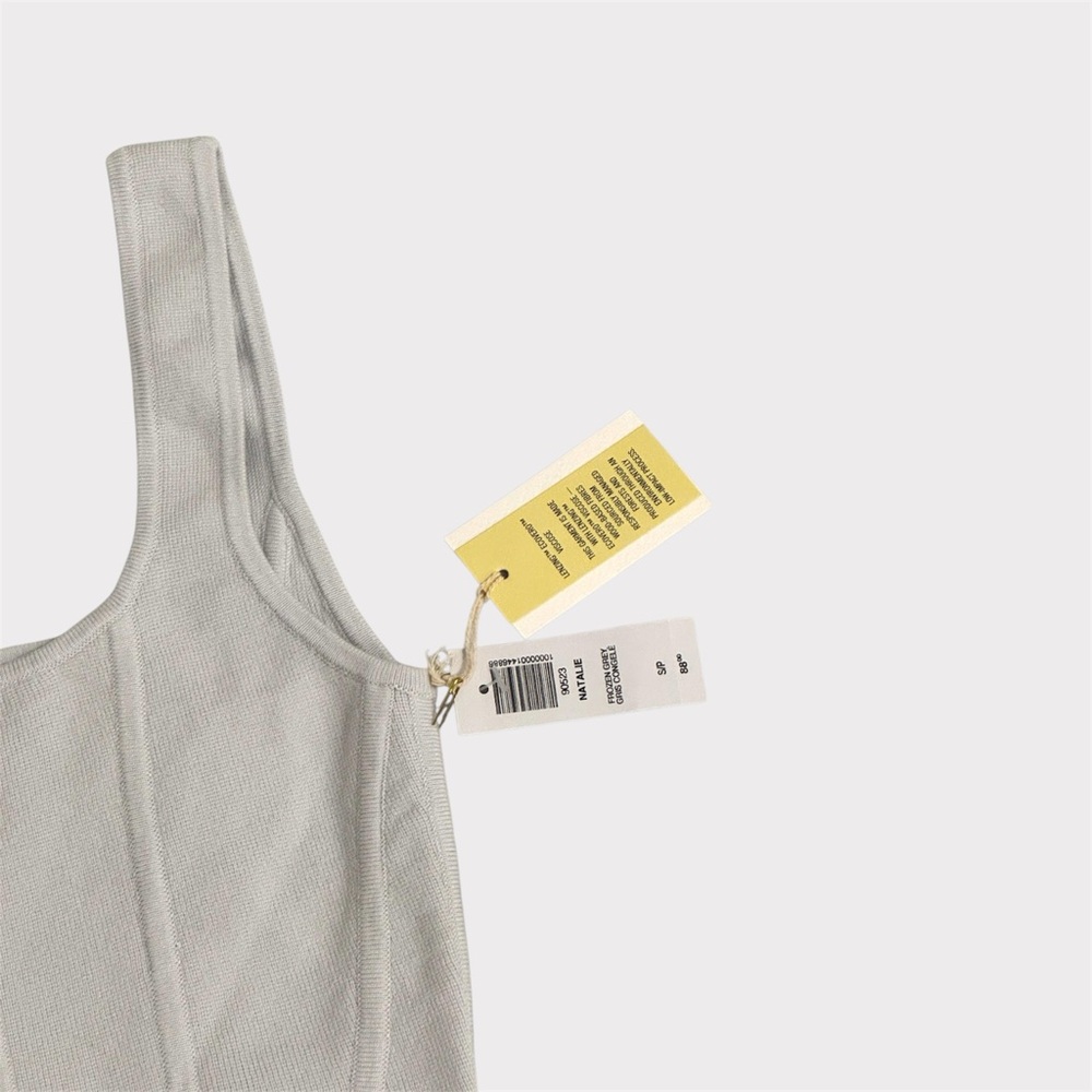 Aritzia Wilfred Natalie Top | Frozen Grey | Small | NWT | Minimalist Crop Knit - Picture 5 of 6